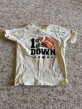 1st Year Down Cream Football Graphic Tee - Kids